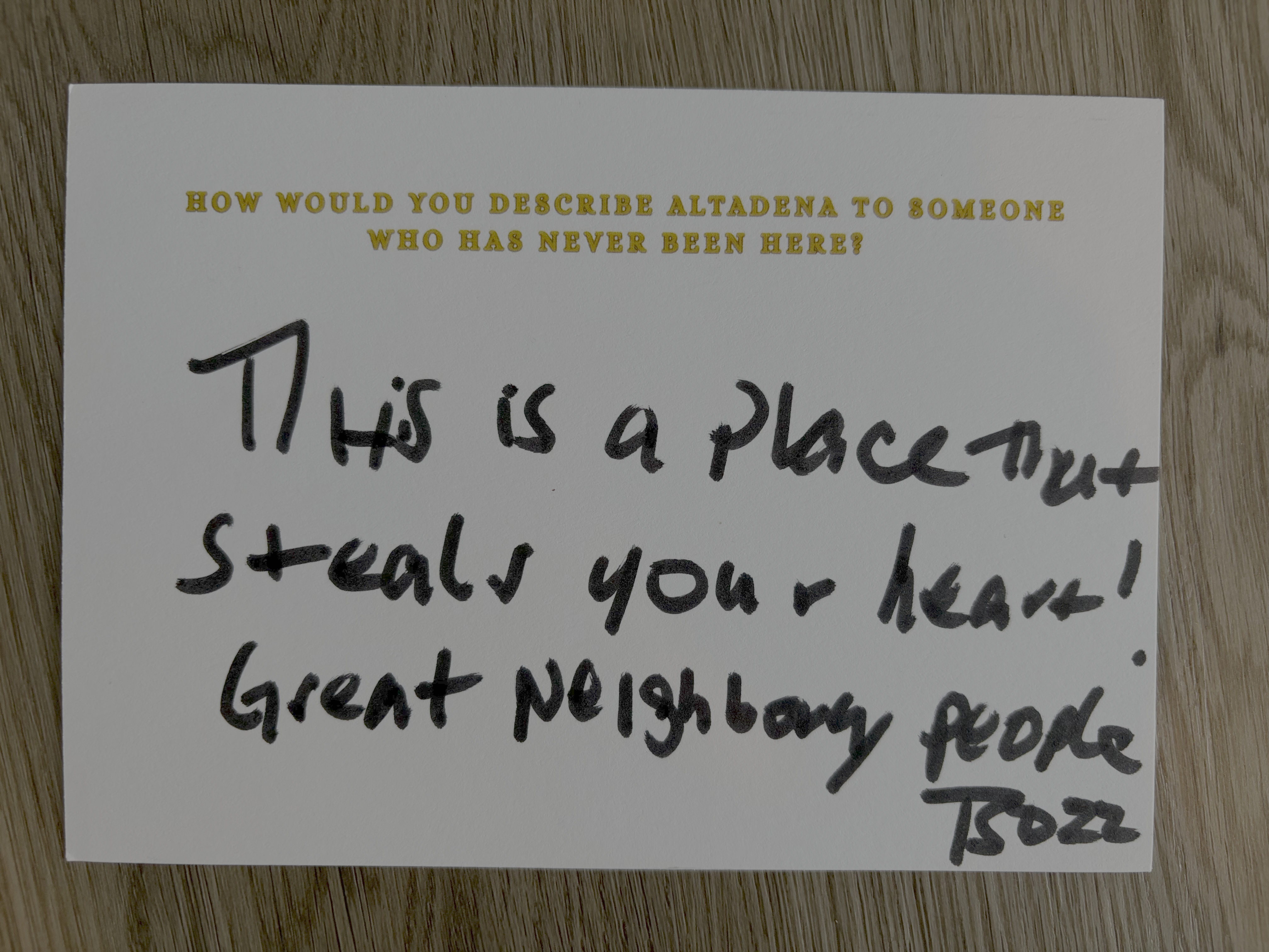 Dear Altadena Postcard