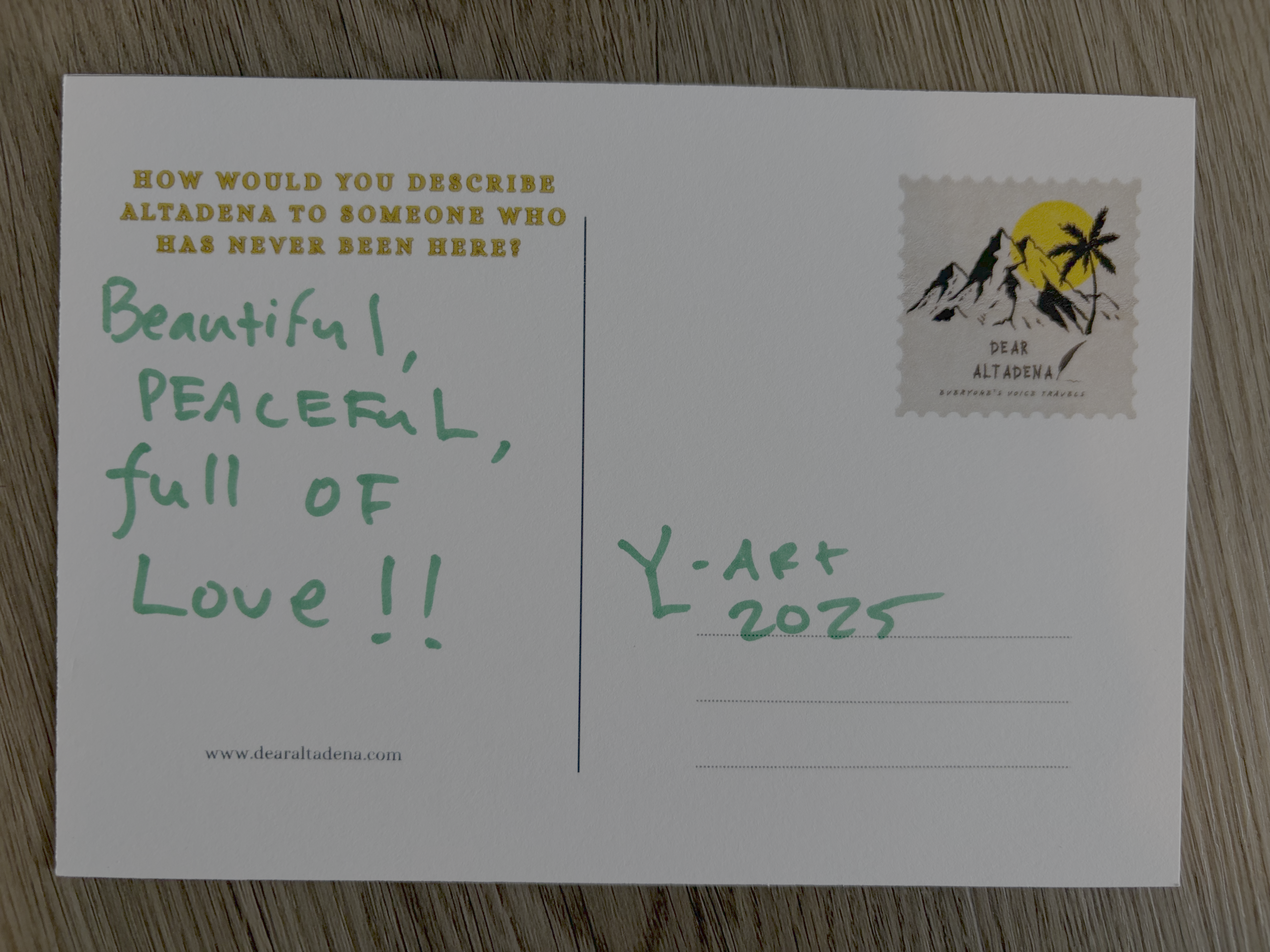 Dear Altadena Postcard