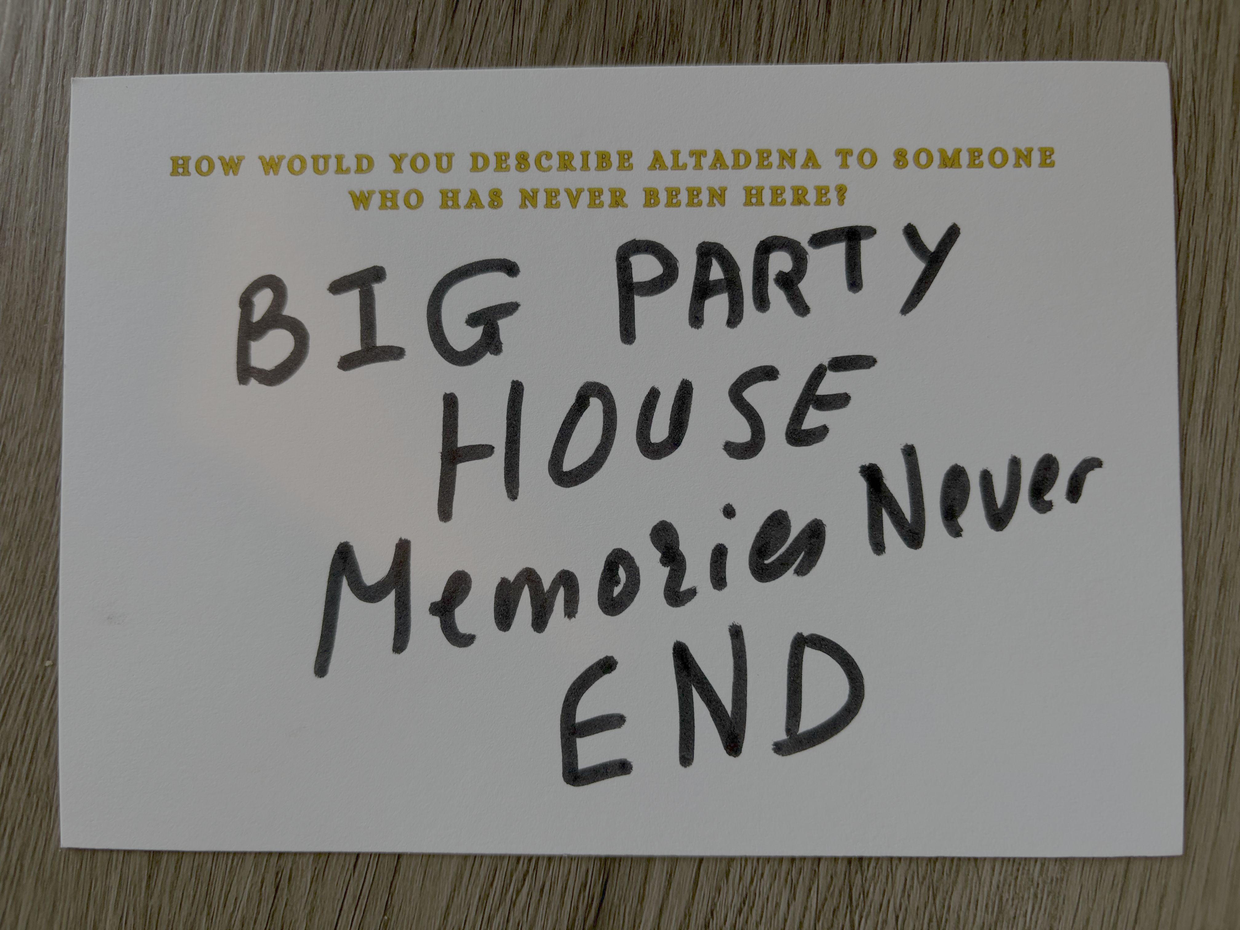 Dear Altadena Postcard 1