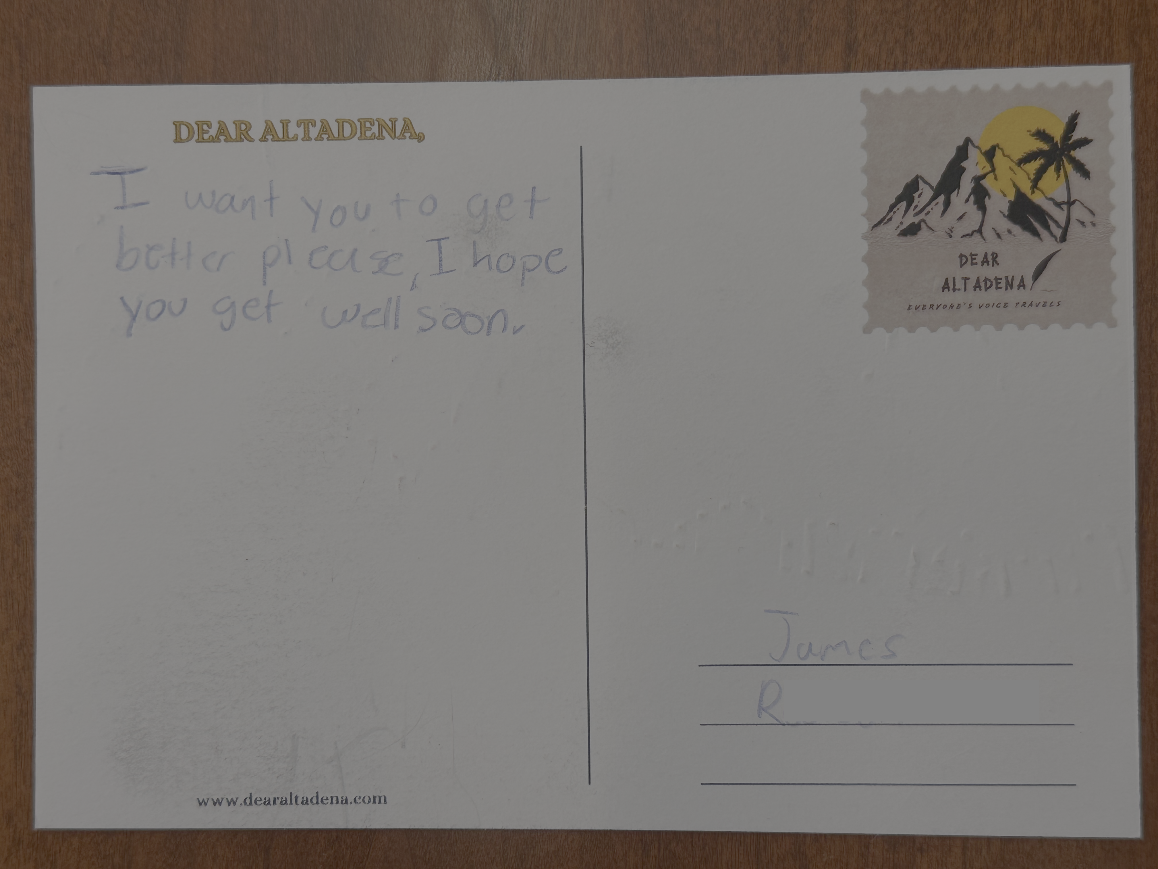 Dear Altadena Postcard 2