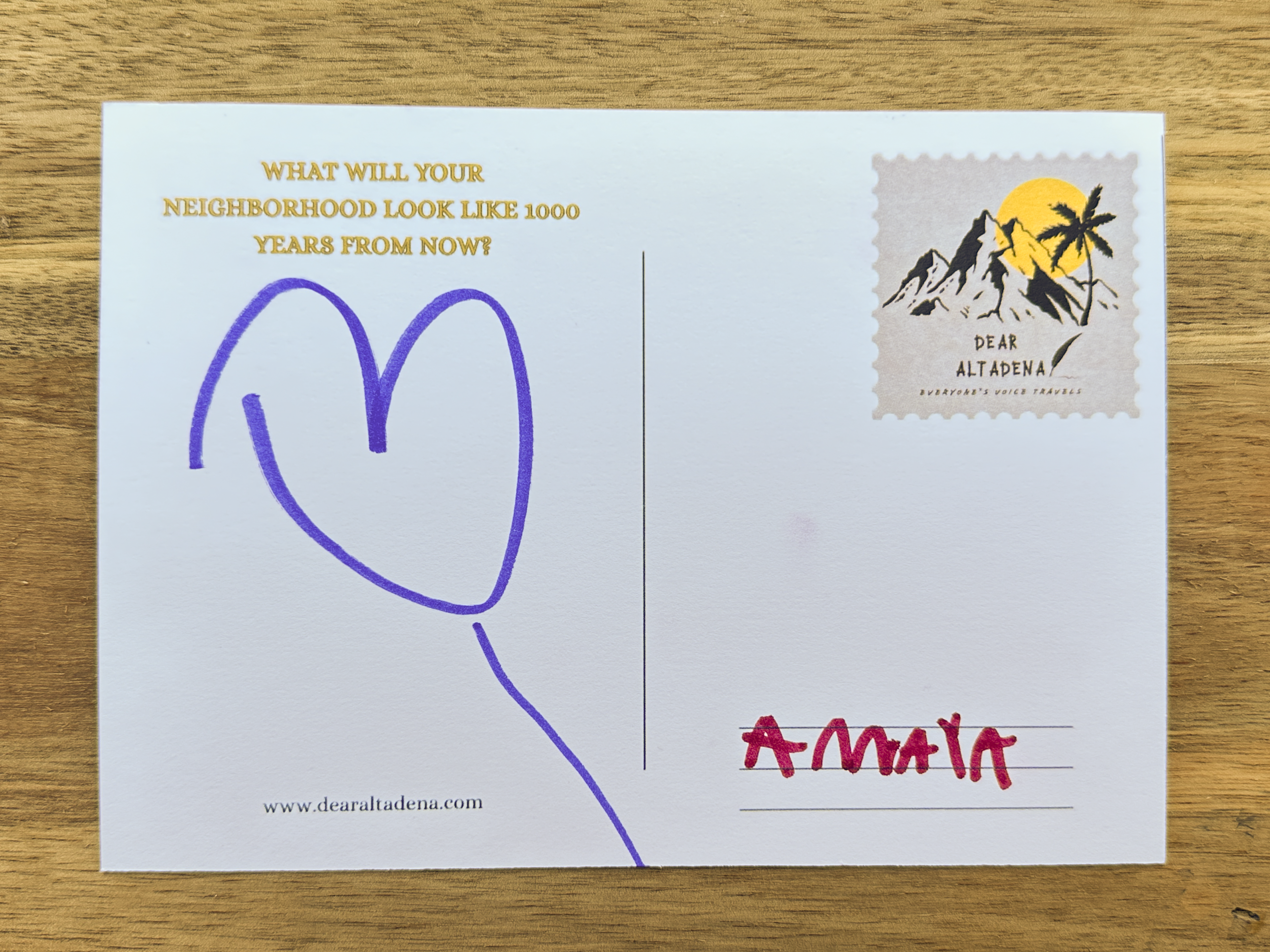 Dear Altadena Postcard