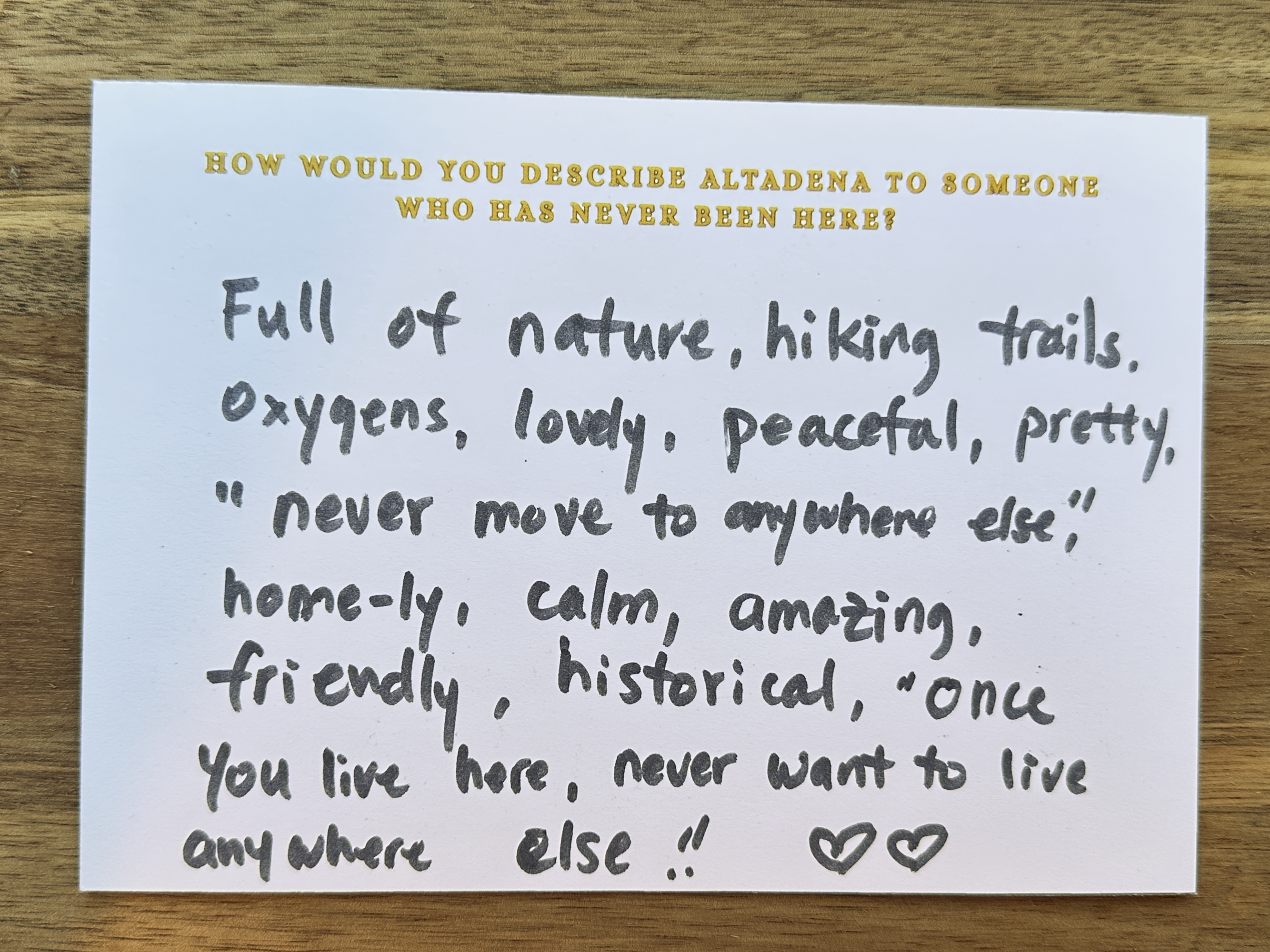 Dear Altadena Postcard