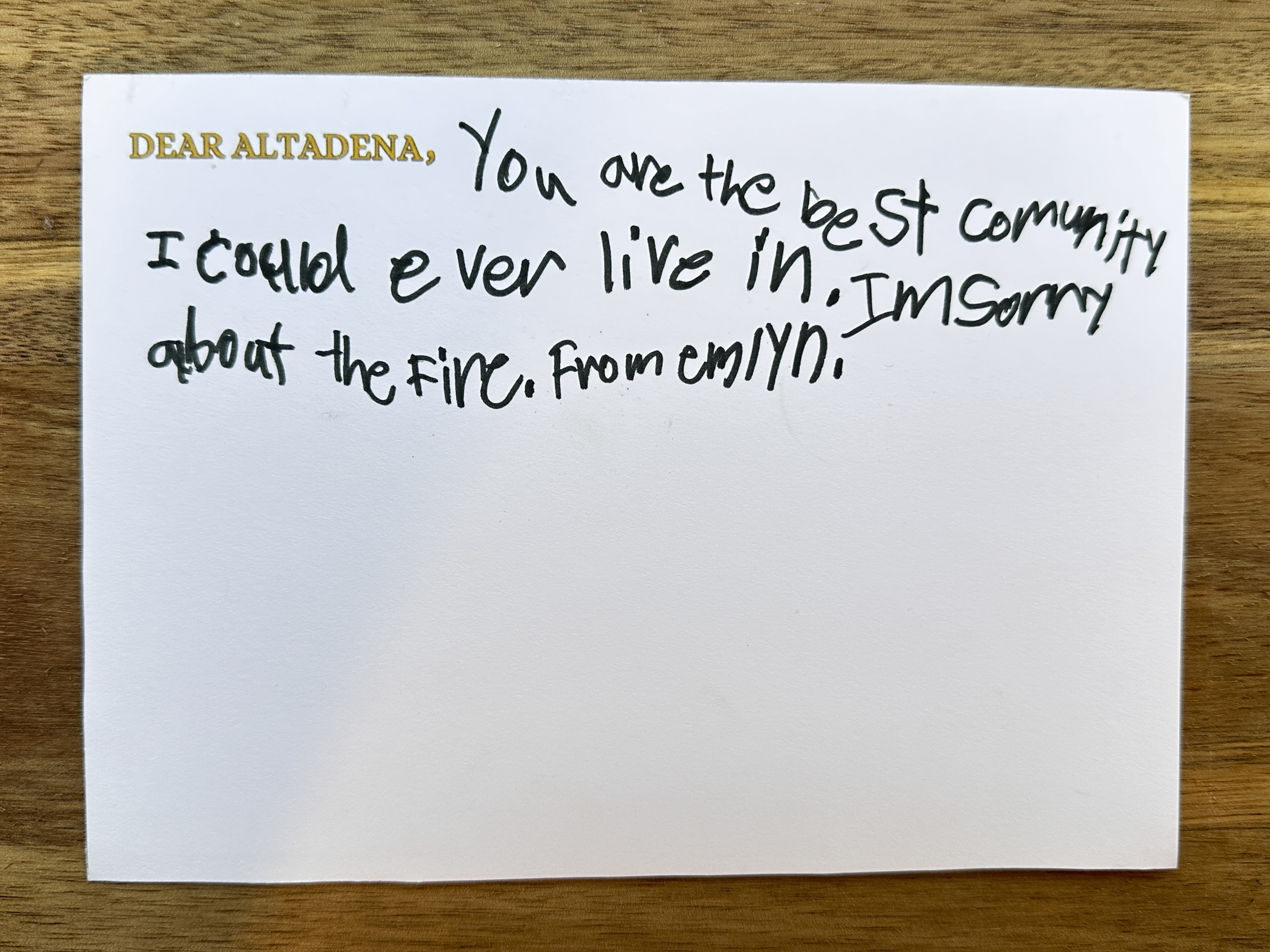 Dear Altadena Postcard