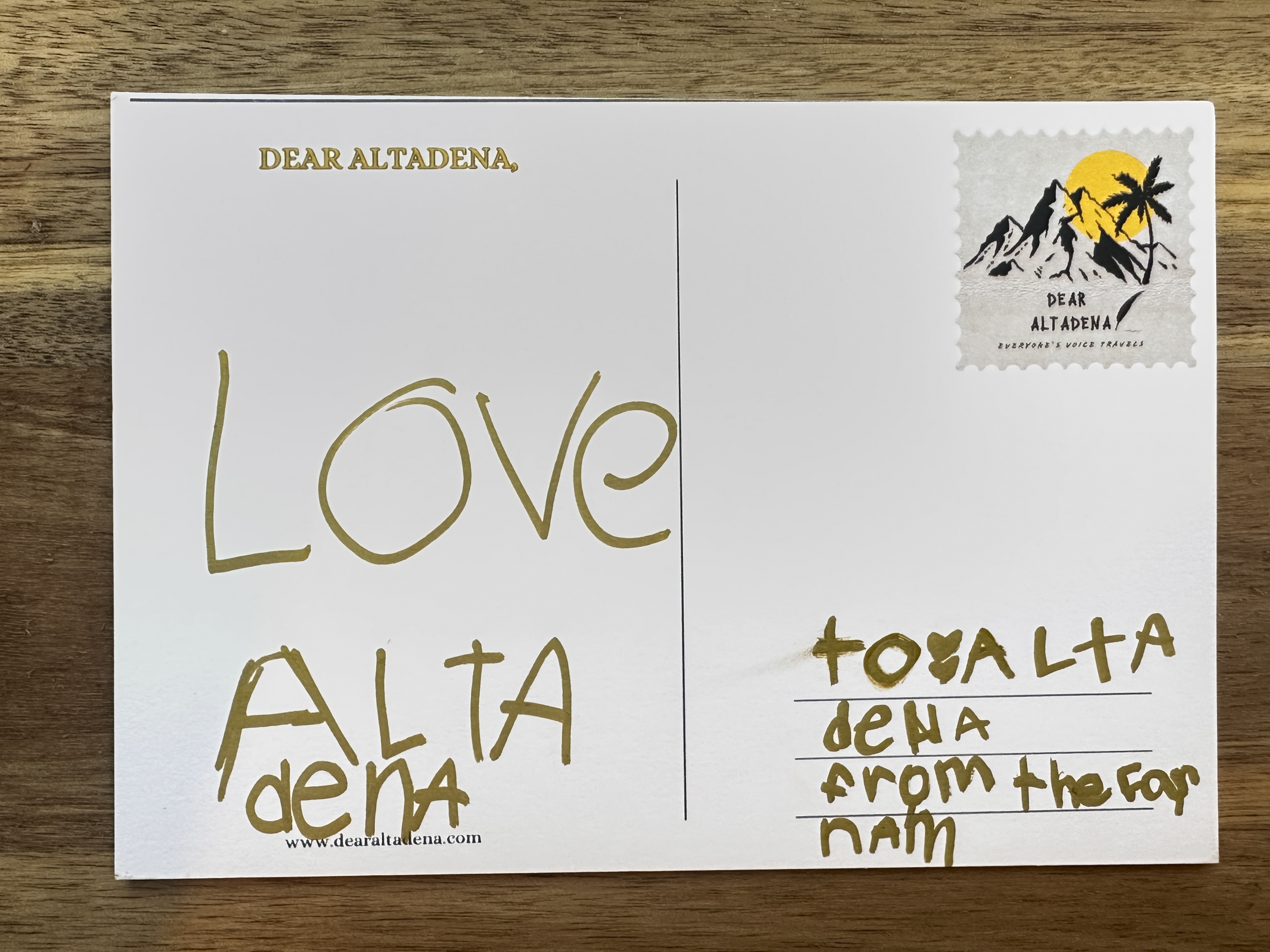 Dear Altadena Postcard