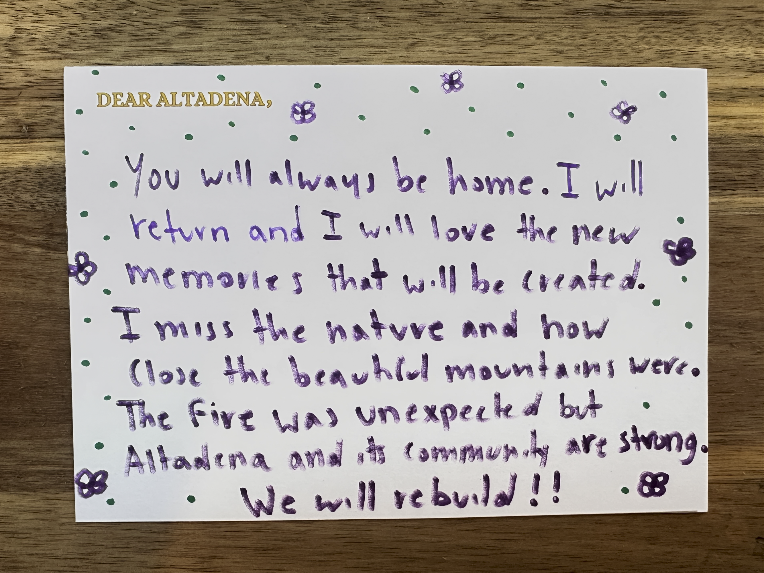 Dear Altadena Postcard