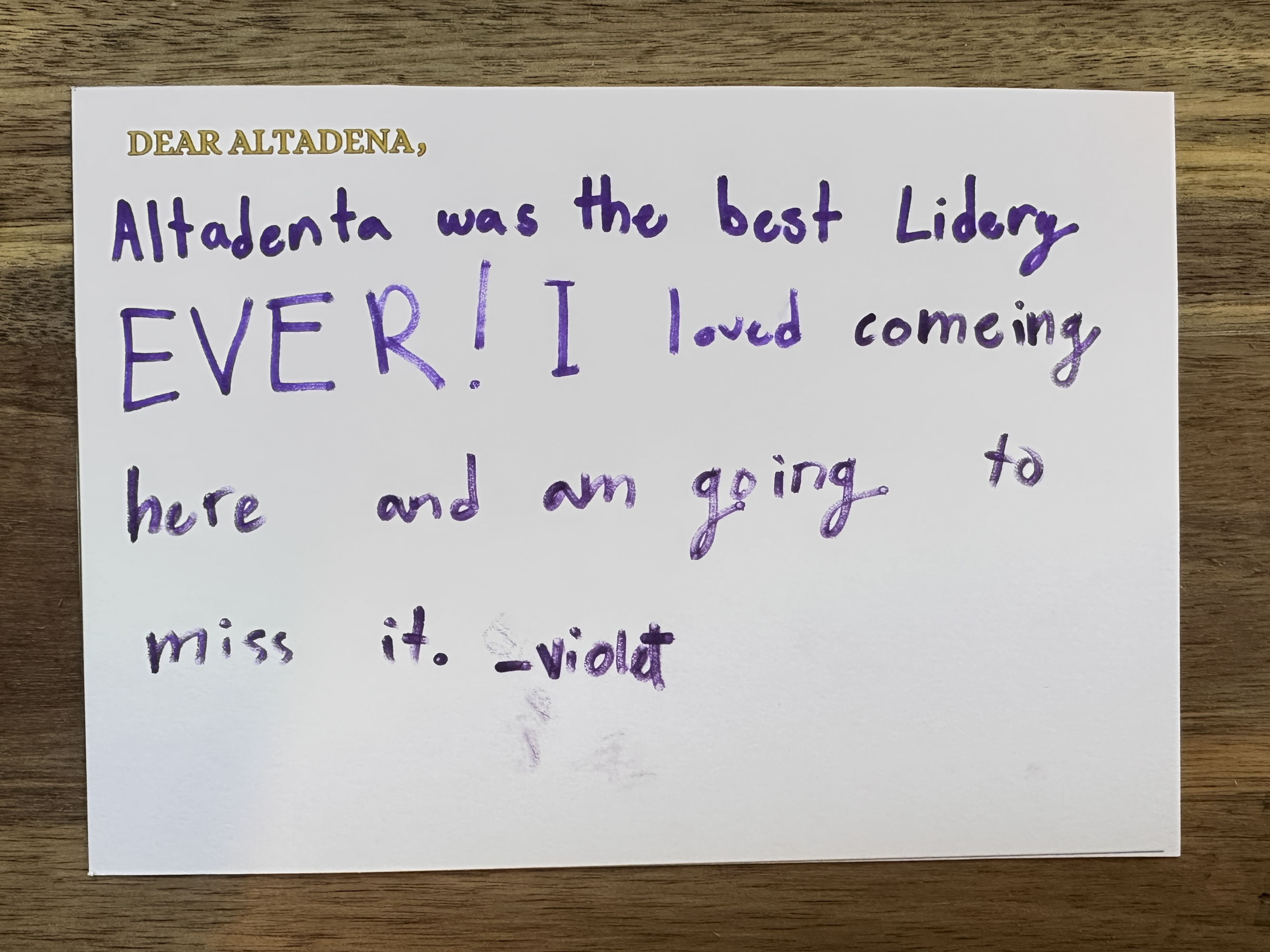 Dear Altadena Postcard