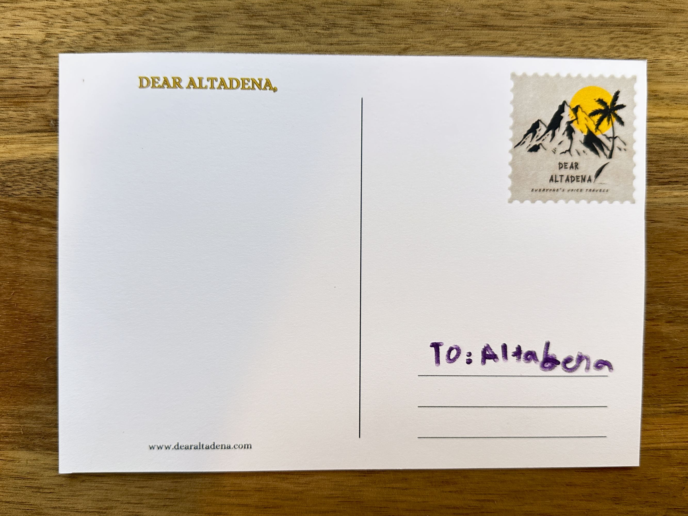 Dear Altadena Postcard