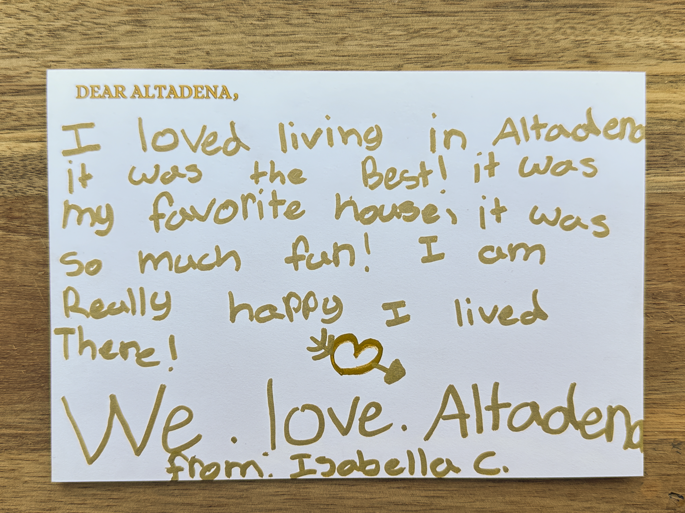 Dear Altadena Postcard