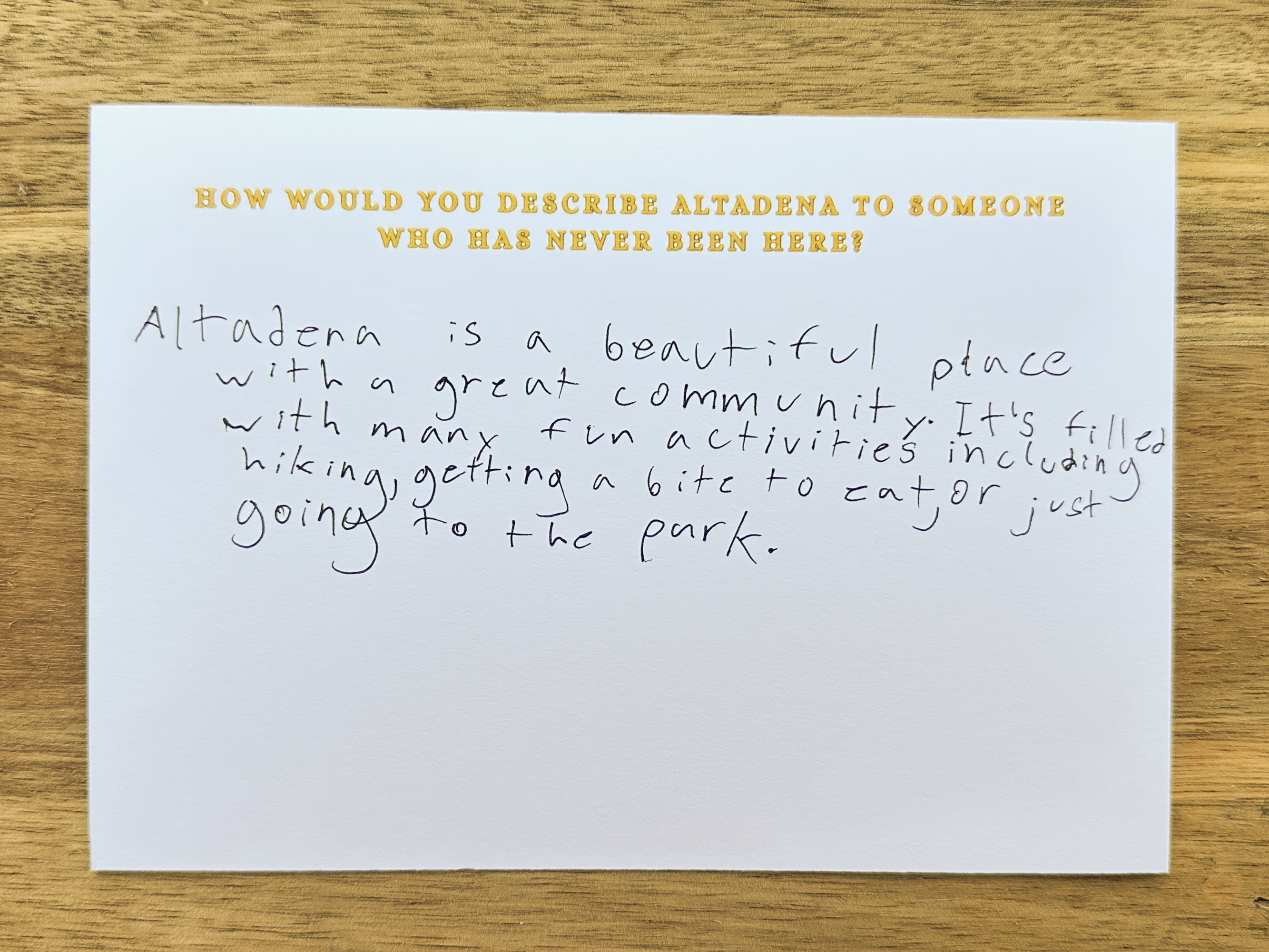 Dear Altadena Postcard