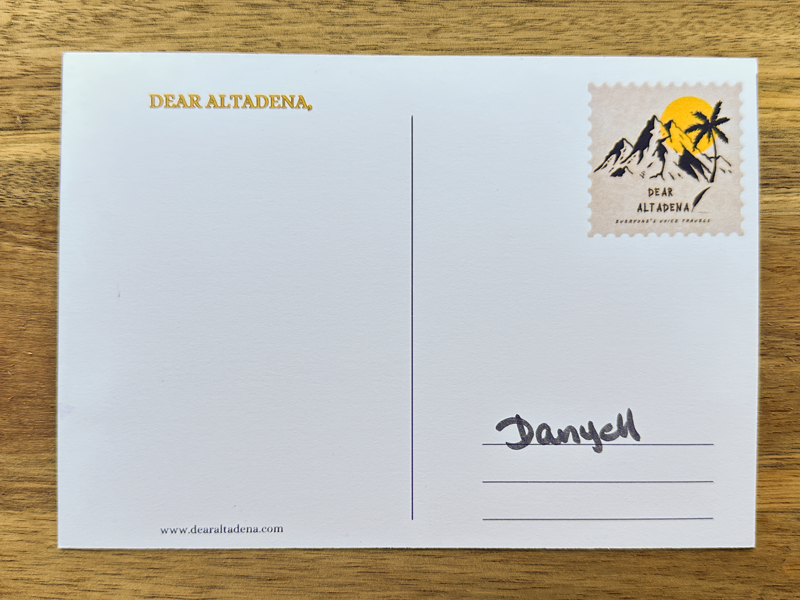 Dear Altadena Postcard
